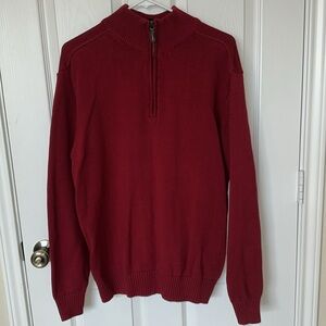 Oscar de la Renta Men's Red Zip-Up Sweater
